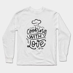 Cooking with love chef hat design Long Sleeve T-Shirt